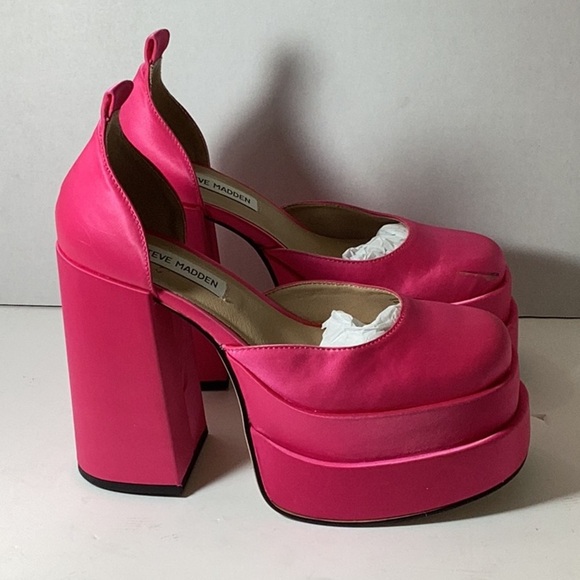 CHARLIZE BLACK SATIN Steve Madden With MISSING STRAP - Picture 5 of 9